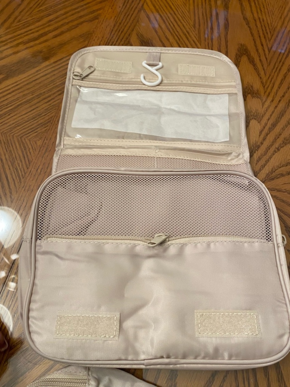 Hanging Travel Toiletry Organizer - Light Beige